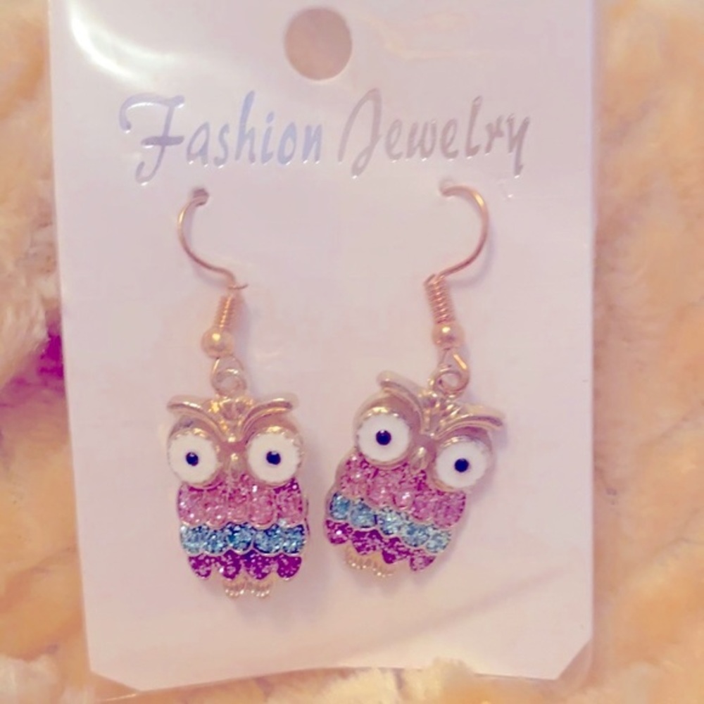 Owl dangle earrings